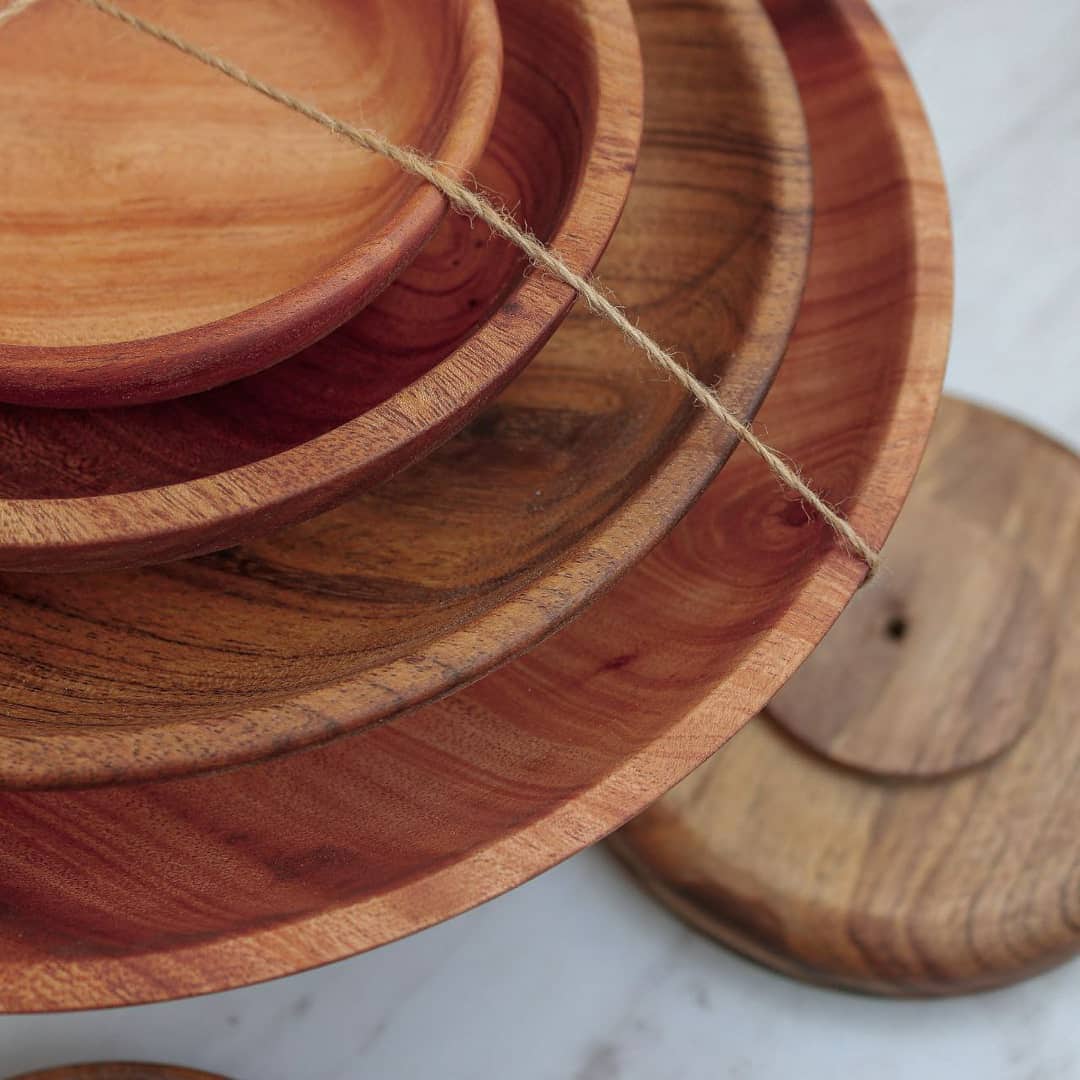 wooden platters set for Ramadan