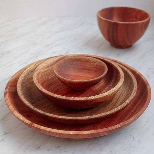 wooden dinner set